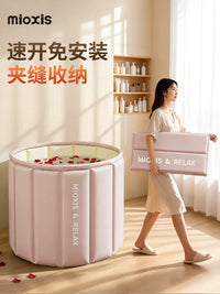 Foldable Adult Bathtub Portable Soaking Tub for Full Body Bathing with Insulation