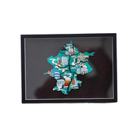 Magnetic Display Frame with Soft Magnetic Board and Buckles for Refrigerator, 7-8 Inch Storage Box for Badges and Collectibles