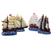 Aquarium Resin Ornaments Ocean Landscape Decor Set with Shells, Starfish, Sailboat, and Lighthouse