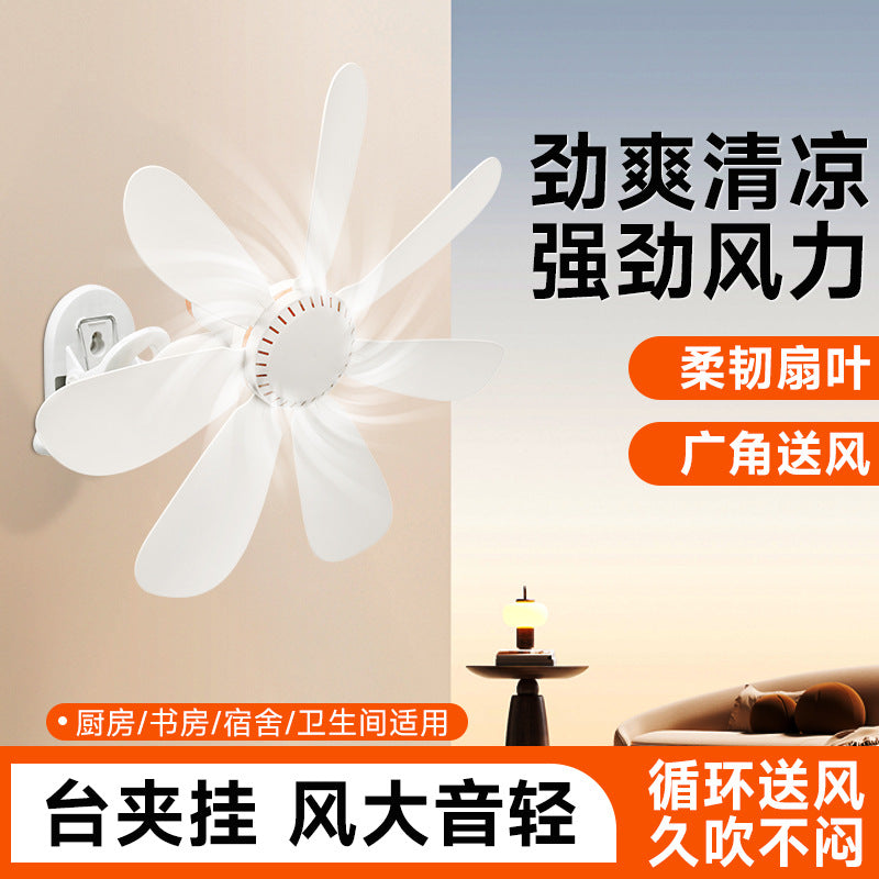 Portable Clip-on Desk Fan for Dorms and Home, Small USB Powered Personal Fan with Timer