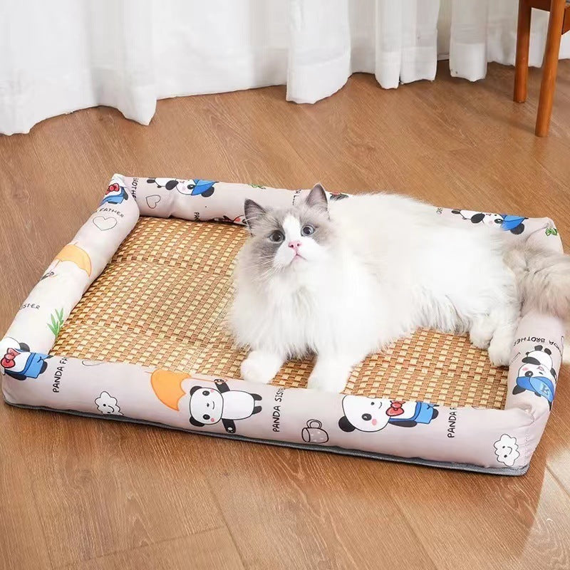 Pet Cooling Mat Summer Breathable Ice Silk Pad for Dogs and Cats