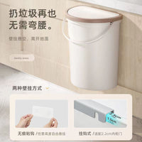 Wall-Mounted Trash Can with Lid for Kitchen and Bathroom, Punch-Free Hanging Waste Bin