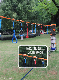 Kids Outdoor Climbing Rope Obstacle Course Set with Swing for Sensory Training & Fitness