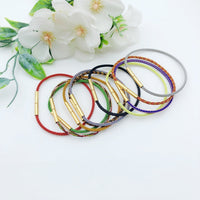 2mm Waterproof Steel Wire Red String Bracelet with Gold Clasp for DIY Beading