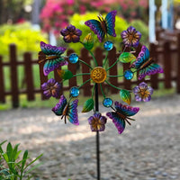 Iron Art Windmill Outdoor Garden Villa Metal Ground Plug Ornament