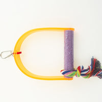 Acrylic Arch Bird Perch with Chew Toy for Parrots, Cockatiels, and Macaws
