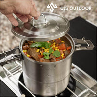 Outdoor 304 Stainless Steel Camping Cookware Set Portable Multi-functional Cooking Pot