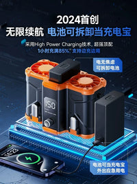 Portable Waist Clip Fan with Power Bank and LED Display for Outdoor Work