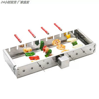Portable Stainless Steel BBQ Grill with 360-Degree Automatic Rotation for Outdoor Skewers