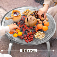 Stainless Steel Foldable Fire Pit with Grill Grate for Outdoor Heating and BBQ