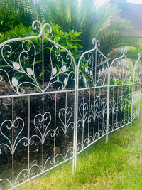 European Vintage Wrought Iron Garden Fence Panel for Yard and Flower Bed Decor