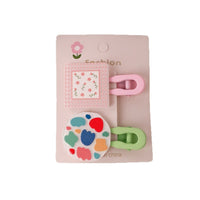 Korean Style Geometric Color Block Acrylic Hair Clips for Kids and Girls