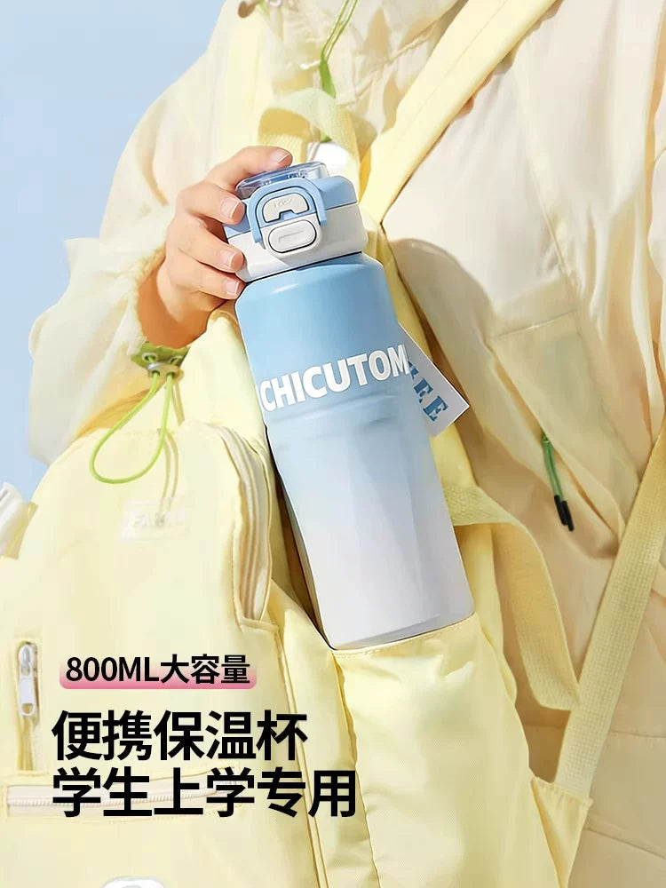 Kids' Insulated Water Bottle with Straw - 2026 New Design, High-Capacity for School & Sports