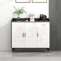 Modern Minimalist Sideboard Cabinet Rock Slab Dining Cabinet Kitchen Storage Rack Living Room Bar Tea Cabinet