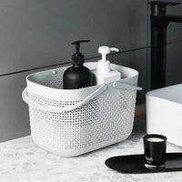 Portable Thickened Plastic Storage Basket for Bathroom and Home