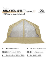 JcHouse Inflatable Tent Detachable Transparent Viewing Door Curtain with Mesh and Privacy Panels
