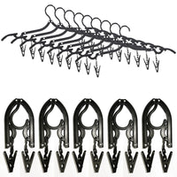 Foldable Travel Hanger with Clips, Portable Non-Slip Clothes Drying Rack for Outdoor and Business Trips