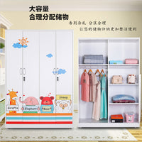 Moisture-proof Home Bedroom Wardrobe Modern Minimalist Sliding Door Combination Closet with Drawers for Rental Rooms