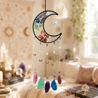 Natural Crushed Stone Sun Catcher Pendant Rainbow Dream Catcher for Kids Room Balcony Decor Wind Chime