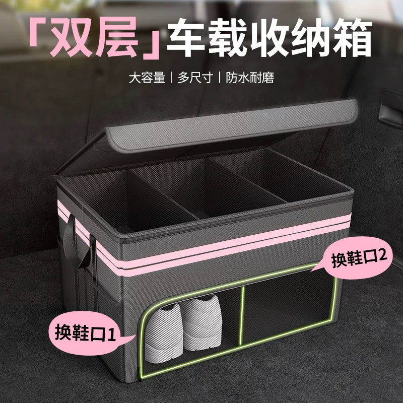 Car Trunk Organizer Storage Box Foldable Camping Utility Container for Vehicle Interior