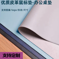 Large Non-Slip Stitched Leather Desk Pad with Custom Logo Printing for Keyboard and Mouse