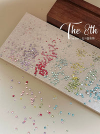 K9 Flatback Round Rhinestones for Nail Art, Mixed Colors, Mini Super Sparkle Nail Decorations