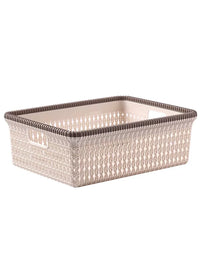 Rattan-Style Plastic Storage Baskets for Home Organization, Toys, Snacks, and Bathroom Essentials