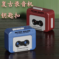 Retro Cassette Player Keychain Mini Bag Charm for Men and Women