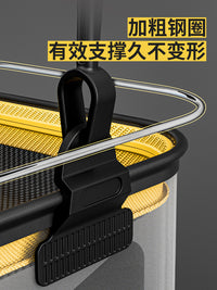Portable Collapsible Fishing Bucket with Transparent Design and Side Pocket for Live Fish and Water Retrieval