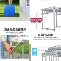 Portable Aluminum Folding Table with Stools for Outdoor Camping and Market Stalls