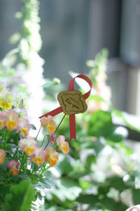 Bowknot Iron Art Flower Insert with Ribbon for Garden Pot Decoration