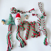 Christmas Pet Dog Chew Rope Toy Set for Teeth Cleaning and Training