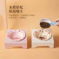 Elevated Pet Feeder with Anti-Tip Stand for Cats and Small Dogs, UFO-Shaped Bowl for Food or Water