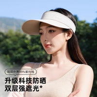 Women's Summer UV Protection Sun Visor Hat with Wide Brim and Ice Silk Fabric for Outdoor Sports