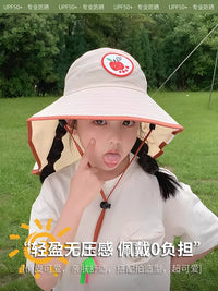Kids' UV Protection Sun Hat for Summer, Wide Brim Outdoor Sunshade for Boys and Girls