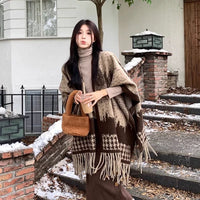 Women's Reversible Plaid/Patterned Shawl Scarf - Stylish & Versatile for Office or Casual Wear
