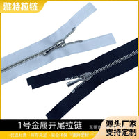 1# Metal Open-End Zipper with Teardrop Pull for Doll Clothes