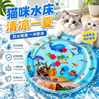 Pet Cooling Mat for Cats and Small Dogs, Inflatable Water-Filled Ice Pad for Summer
