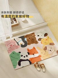Cartoon Diatomaceous Earth Bath Mat Non-Slip Quick Dry Absorbent Soft Bathroom Floor Mat