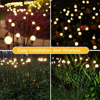 Solar Powered Firefly Garden Lights - LED Swaying Landscape Decoration for Yard & Patio