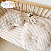 Muji-Style Washed Cotton Pet Pillow for Dogs and Cats - Cartoon Bear Neck Support and Sleep Aid