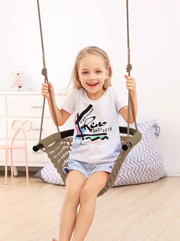 Hand-Woven Indoor/Outdoor Swing Chair for Kids & Adults