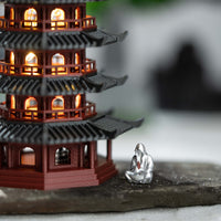 Light-Up Pagoda Model for Bonsai Rockery Micro Landscape Decoration