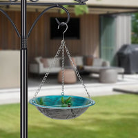 Hanging Metal Bird Feeder and Bath for Outdoor Garden and Patio