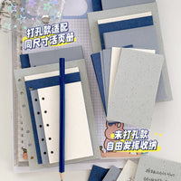 Milk Salt Coast Specialty Paper Loose-Leaf Notebook Refill Inserts M5 A7 A6 Sea Blue Fresh Mixed Material Paper