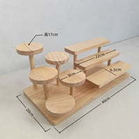 Multi-tier Wooden Display Stand for Jewelry, Desserts, and Collectibles