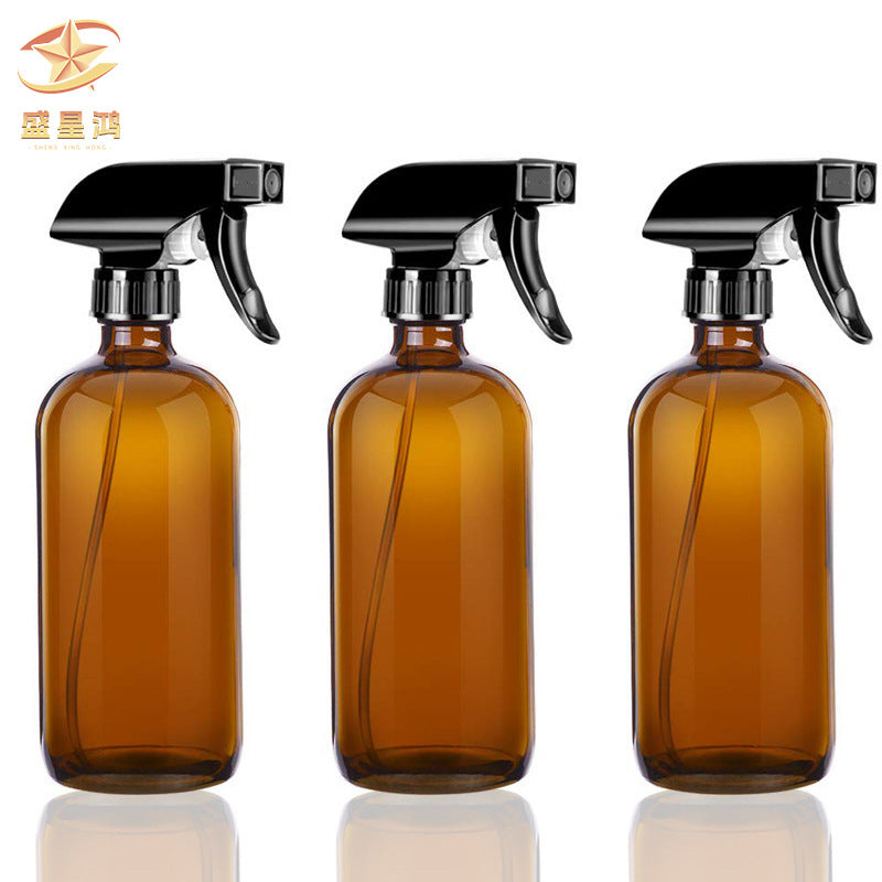 Boston Glass Spray Bottle for Essential Oils, Cleaning, and Gardening - Amber UV Protection