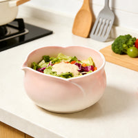 Ins-Style Petal Ceramic Bowl for Salad, Dessert, Coffee, and Yogurt
