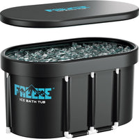 Portable Ice Bath Tub for Athletes with Aluminum Alloy Stand, Foldable Cold Plunge Barrel for Muscle Recovery