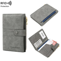 RFID Blocking Passport Holder with Zipper Closure - Multi-functional Travel Document Organizer